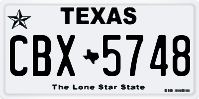 TX license plate CBX5748