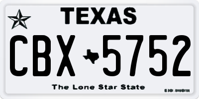 TX license plate CBX5752