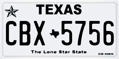 TX license plate CBX5756