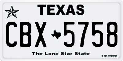 TX license plate CBX5758