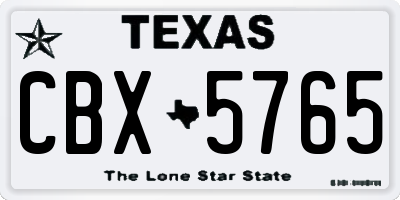 TX license plate CBX5765