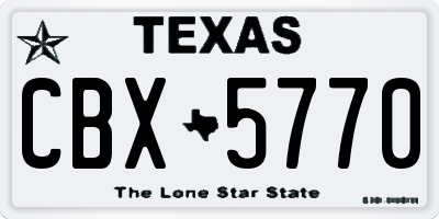 TX license plate CBX5770