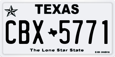 TX license plate CBX5771