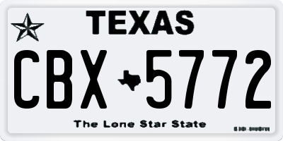 TX license plate CBX5772