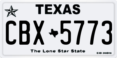 TX license plate CBX5773