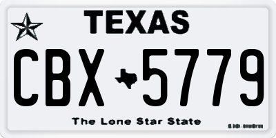 TX license plate CBX5779