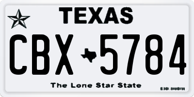 TX license plate CBX5784
