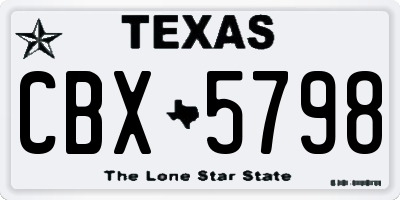 TX license plate CBX5798