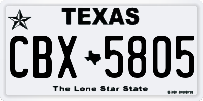 TX license plate CBX5805