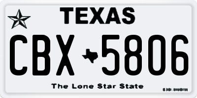 TX license plate CBX5806