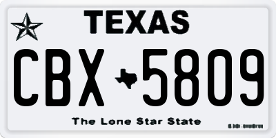 TX license plate CBX5809