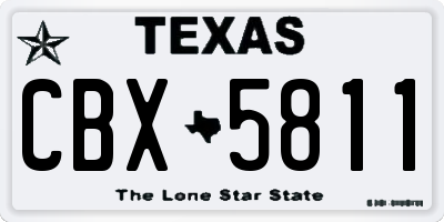 TX license plate CBX5811