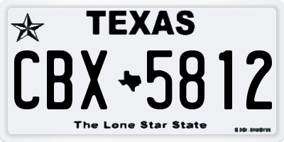 TX license plate CBX5812