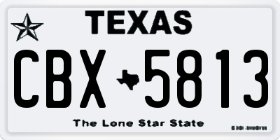 TX license plate CBX5813