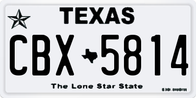 TX license plate CBX5814