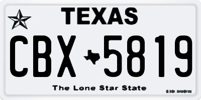 TX license plate CBX5819