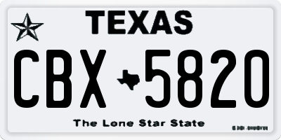 TX license plate CBX5820