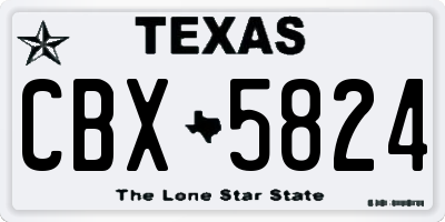 TX license plate CBX5824