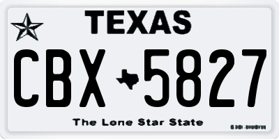 TX license plate CBX5827