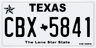 TX license plate CBX5841