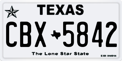 TX license plate CBX5842