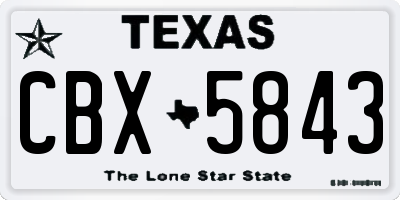 TX license plate CBX5843