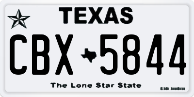 TX license plate CBX5844
