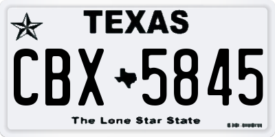 TX license plate CBX5845