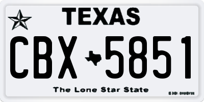 TX license plate CBX5851
