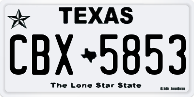 TX license plate CBX5853