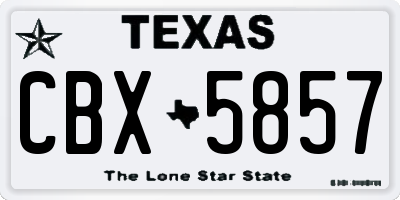 TX license plate CBX5857