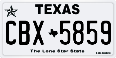 TX license plate CBX5859