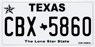 TX license plate CBX5860