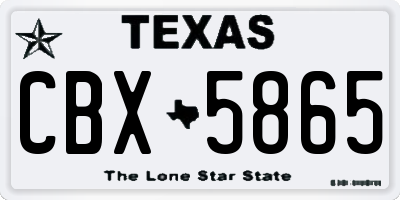 TX license plate CBX5865