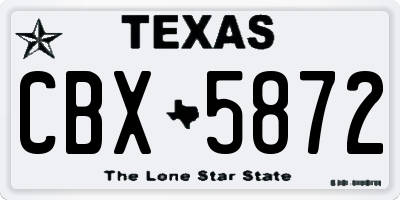 TX license plate CBX5872