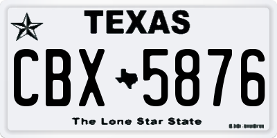TX license plate CBX5876