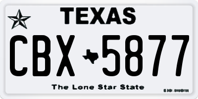 TX license plate CBX5877