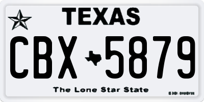 TX license plate CBX5879