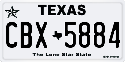 TX license plate CBX5884