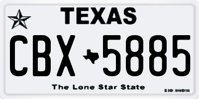TX license plate CBX5885