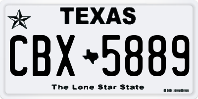 TX license plate CBX5889
