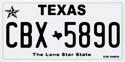 TX license plate CBX5890