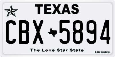 TX license plate CBX5894
