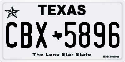 TX license plate CBX5896