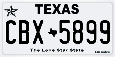 TX license plate CBX5899