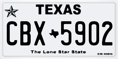 TX license plate CBX5902