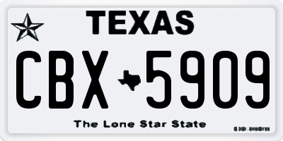 TX license plate CBX5909