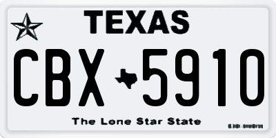 TX license plate CBX5910