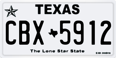 TX license plate CBX5912