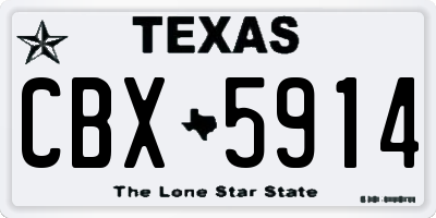 TX license plate CBX5914